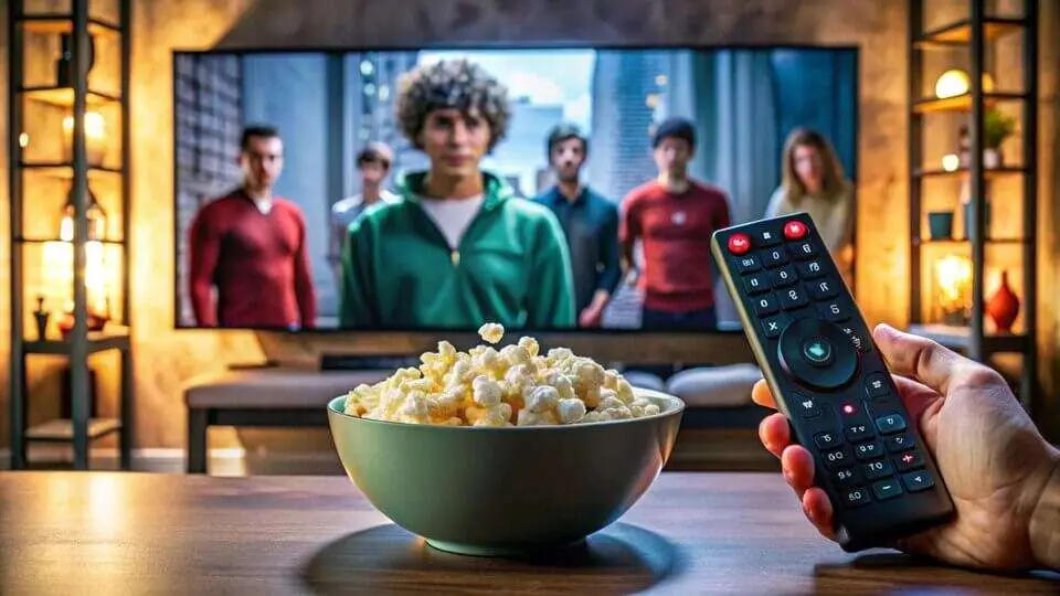 Premium IPTV streaming on Smart TV with remote control